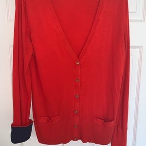 Lightweight BR Orange Button Down Cardigan